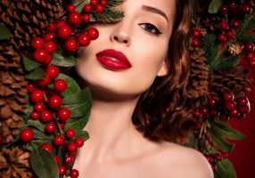 woman red lipstick